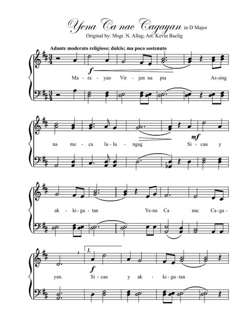 cagayan hymn lyrics tagalog|Yena Ka Nac Cagayan in D Major .